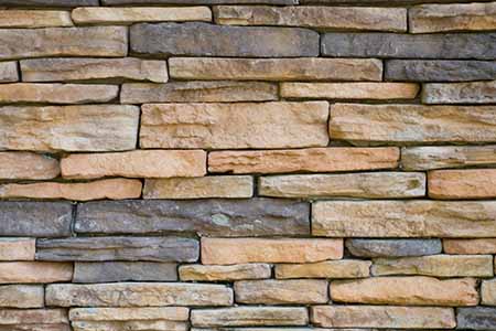 closeup of stone masonry on house